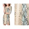 New 2019 snake print polyester spandex stretch knitted fabric Polyester Scuba Moss Crepe Fabric for dress