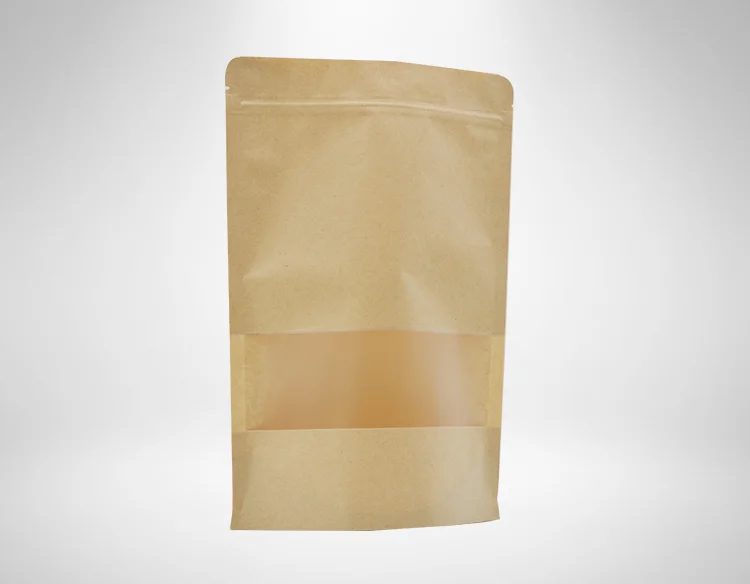 Doypack Ziplock Brown Kraft Paper Standing Up Pouches Food Packaging Zipper Bags With Window Buy Doypack Paper Bag Kraft Paper Bag With Window Kraft Paper Bag Product On Alibaba Com