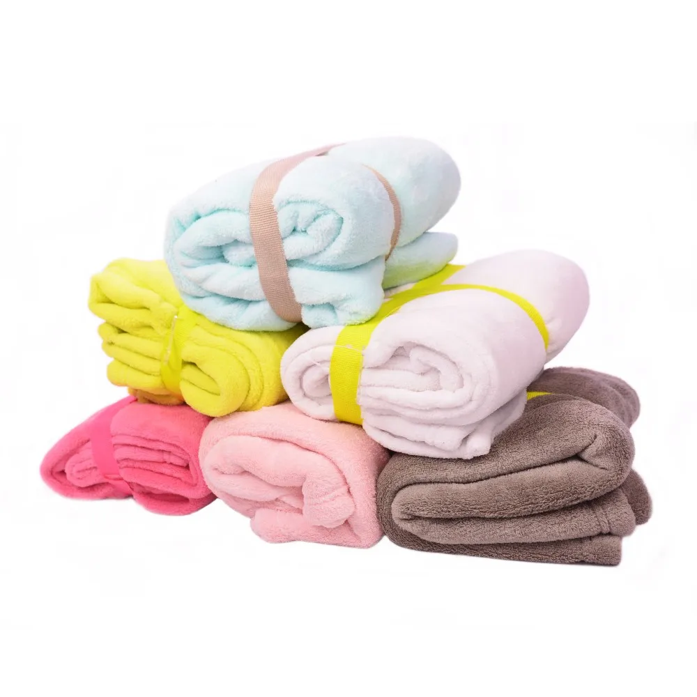 Infant Plush Fleece Knit Swaddles Wrap Baby Blanket For Winter Airplane