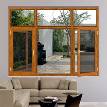 HS-JY8006 оптовая продажа французское стекло с грилем тикового дерева дизайн окна