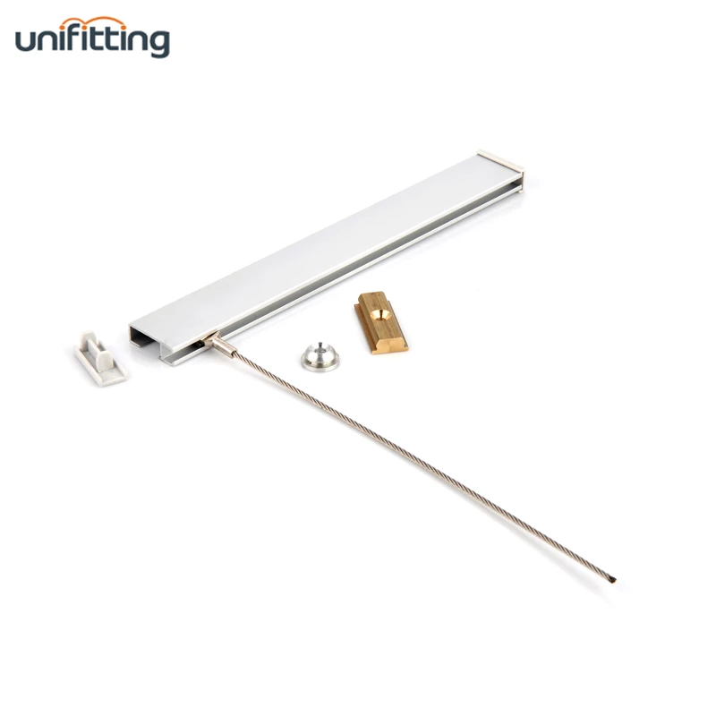 White Ceiling Mounted Rail System Aluminum Picture Hanging System T100