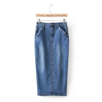 long midi denim skirt