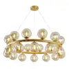 Postmodern atmosphere bubble glass ball chandelier Gold round metal ceiling chandelier Living room dining room study