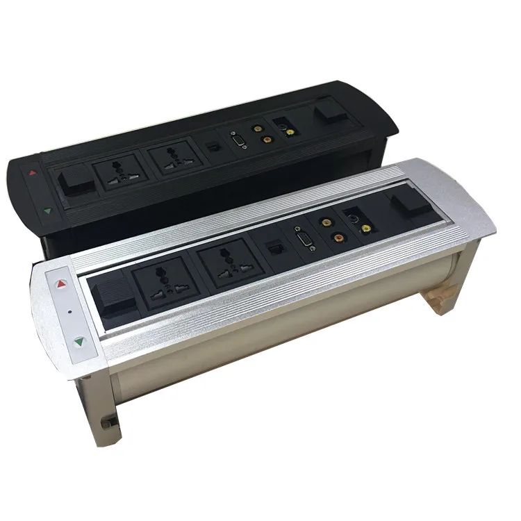Motorized Conference Switch Rotate Table Power Socket With Outlet