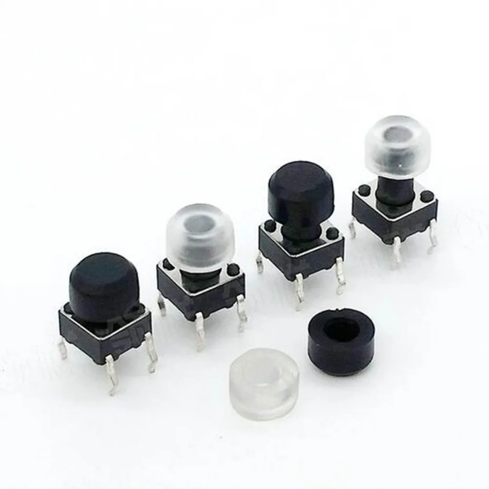 50Pcs Push-botton Cap for 6x6mm Momentary Tactile Switches Key Caps White*~* 
