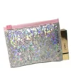 Silver Holographic matte finishing Transparent Reclosable zipper top Bubble bags padded plastic Pouch