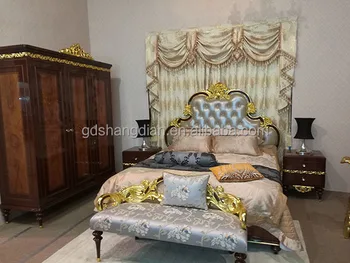 French Royal Style Apartment Furniture Luxury Wood Carving Gold Leaf Bedroom Set Furniture Buy French Bedroom Furniture European Style Carved