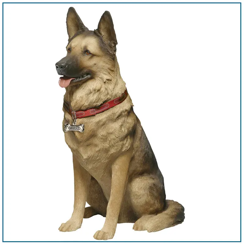 Life Size Fiberglass German Shepherd Dog Statue For Outdoor Decoration