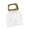 Vintage Clear PVC Beach Tote Bag With Tortoiseshell Acrylic Handles