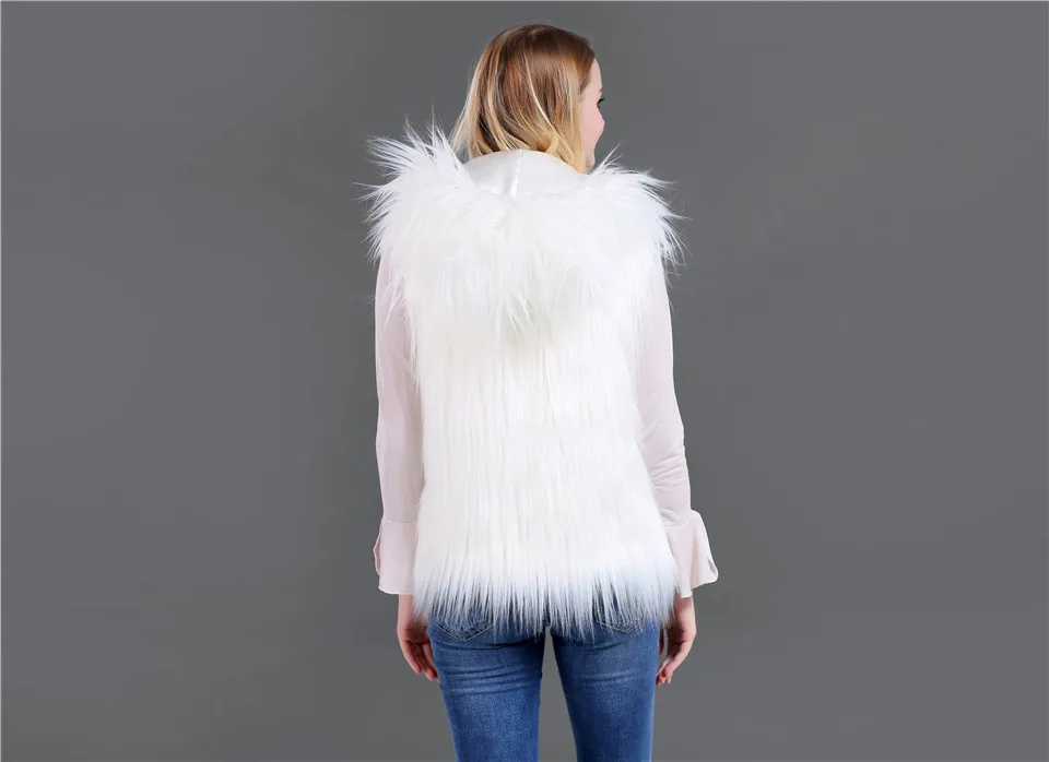 Winter White LED Lights Hooded Faux Fur Vest Coat Jacket Halloween Christmas Party vests