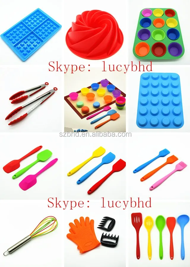 Food grade silicone kitchen tool set/silicone kitchen accessories/ colorful bbq silicone kitchen utensil set