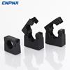 Black Color Conduit Clamp Bracket nylon PA66 Plastic Pipe Mounting Flexible Bracket for PVC Corrugated Flexible Conduit