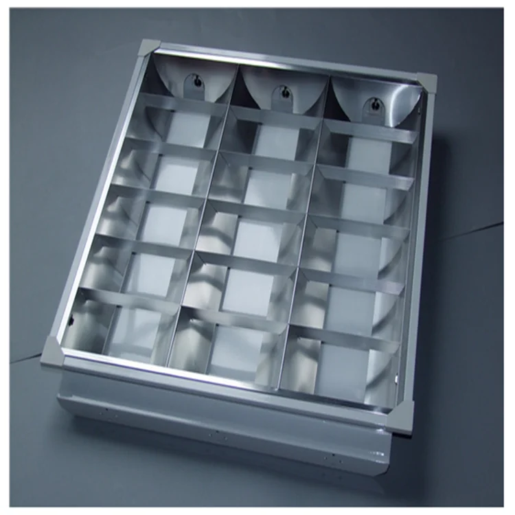 T8 Ceiling Grille Lamp 2x18w 2x36w 3x18w 3x36w 4x18w 4x36w V Shape Leaf