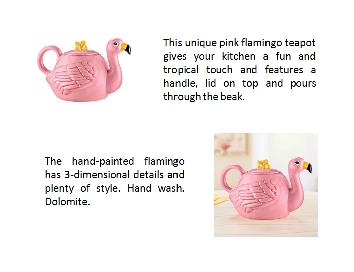 HOME-X Pink Flamingo Whistling Tea Kettle, Animal Teapot, Kitchen