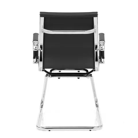 no wheel PU leather bow metal frame meeting conference room computer chair