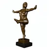 Famous custom bronze sculpture of nude yoga fat lady for sale