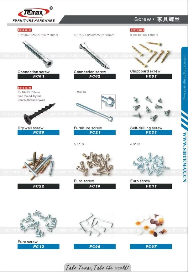 Cabinet connecting bolt fittings furniture wood connector