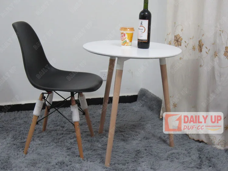 80*80CM Working Place Tea Desk Round Coffee Table MDF Desktop Wooden Frame Dining Table Small Family Furniture