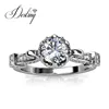 Destiny Jewellery Stylish women 18k White Gold Plated wedding ring made with crystals from swarovski