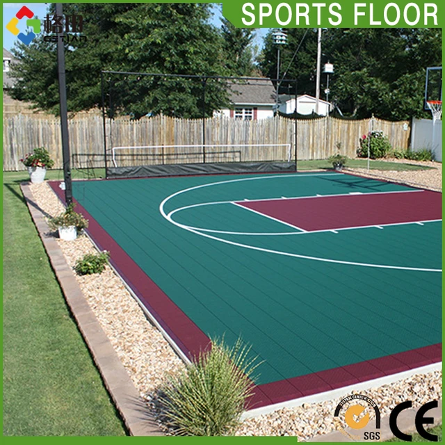 Long Life Span Backyard Basketball Half Court Tiles Surfaces