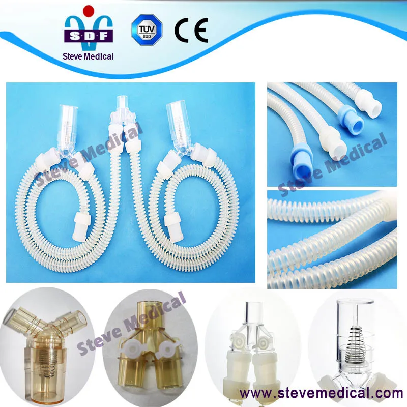 CE Certified Steve Medical silicone ventilator tube, reusalbe breathing tube