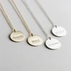 Large Personalized Disk Necklace Simple Everyday Coin Custom Name Pendant Necklace