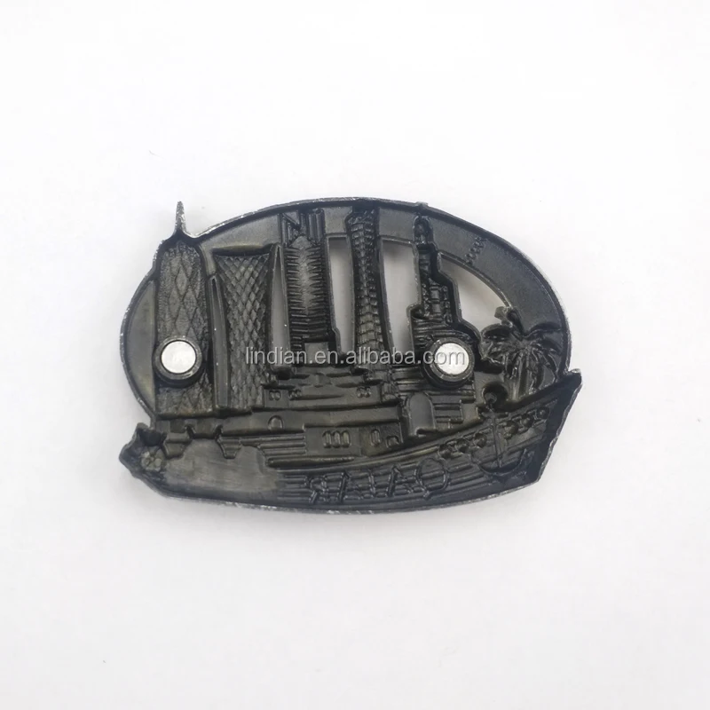 Pewter Doha Skyline Qatar Tourist Souvenir Metal Fridge Buy