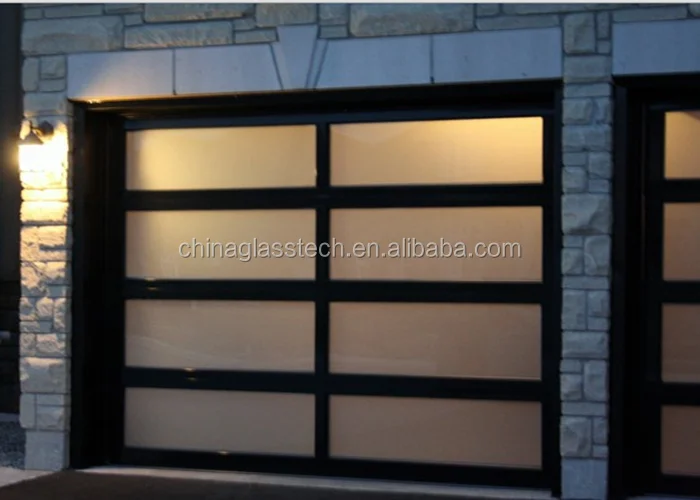 Easy installation exterior latest style 6/8/10 mm tempered opaque glass upvc garage door panel