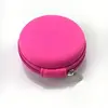 Portable small round zipper headphone protective hard case