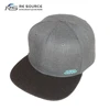 wholesale custom high quality 100% acrylic light grey small embroidery on the side snapback hats caps
