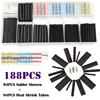 188 PCS Solder Sleeve Butt Cable Splice Terminal Heat Shrink Tube Wire Connectors Water Proof Butt Connectors