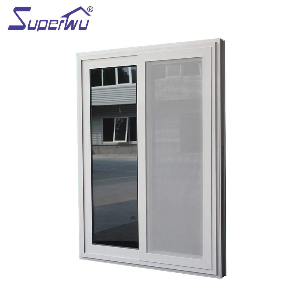 Cheap residential aluminium sliding glass windows with aluminium security mesh
