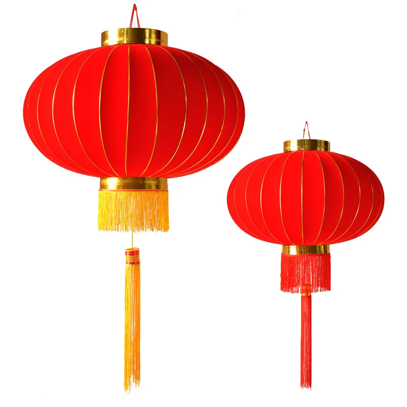 Traditional Outdoor Red Silk Red Lantern For Spring Festival