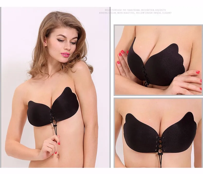 Women Sexy Open Shelf Breast Silicone Bra Strapless Invisible Genie Bra 