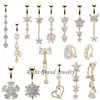 Unique Belly Piercing Variety 24K Gold Dangle Navel Ring