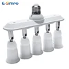 Horizontal 5-in-1 E26/E27/E40 to E27 Light Socket Splitter Adapter Extender 360 Degrees Adjustable 180 Degree Bendable