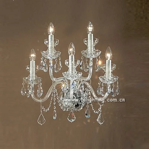 Glass Arm Crystal Wall Sconces for Hotel wall sconce lamp