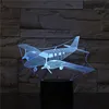 3D LED vehicle aircraft Helicopter LED airplane 3D Lamp 7 Color Changing LED Night Light 3D optical table lamp for kids gift