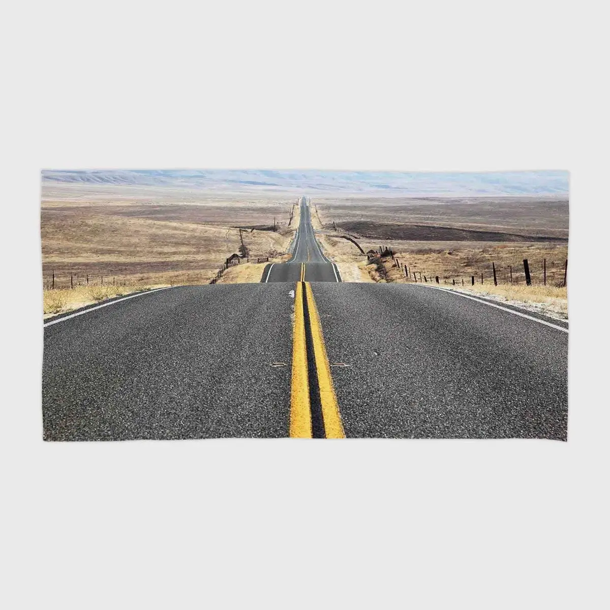 One Side Printing Hotel SPA Beach Pool Bath Hand Towel,Americana Landscape Decor Pacific Coast Highway on the Road Trip to Endless Desert Western Photo Grey,for Kids Teens and Adults
