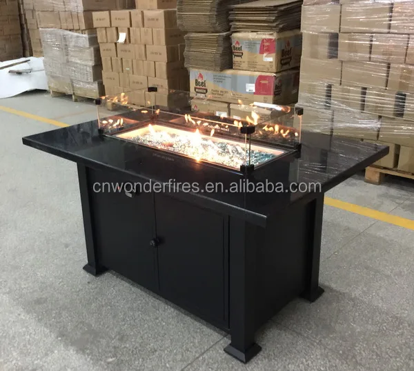 Outdoor Gas Feuerstelle Tisch Mit Rechteck Granit Tisch Tops,55,000 Btu