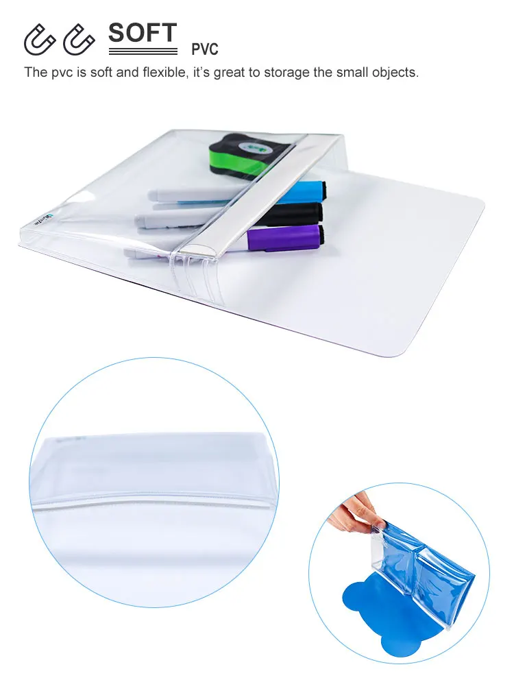 Flexible Magnetic Bag Pvc Pocket Pouch Whiteboard Marker Pen Holders ...