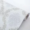 Deep Embossing White Modern Wallpaper Flower Texture Damask Wall Coating For Decoration