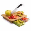 Wholesale Bamboo Chopping Board with 2 Meal Prep Containers Bamboo Cutting Board With 2 plastic Drawers