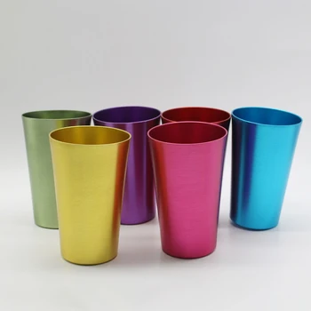 Bright Anodized Retro Aluminum Tumblers 12 Oz,Set Of Six Anodized ...