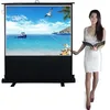 Easy installation commercial display 4:3 manual floor rising projection screen pull up projector