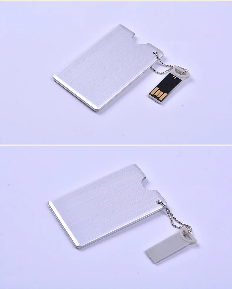 wholesale giveaway gift metal business card usb flash drive 8 gb no housing keychain sliding aluminum credit card usb disk - ANKUX.COM