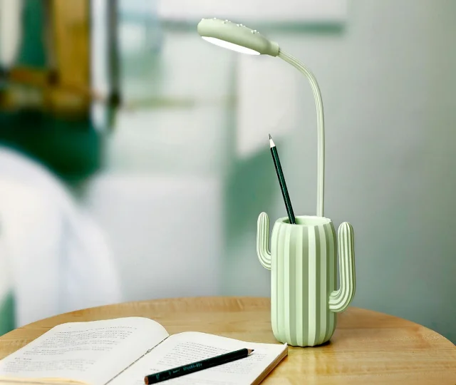 Cactus desk  creative pen holder students reading eye protection LED rechargeable desk lamp for gift custom