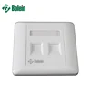 BOLEIN Network Accessories ABS Plastic Ethernet LAN Cables Keystone Inserts 86*86mm Double Port RJ45 Faceplate with Cover