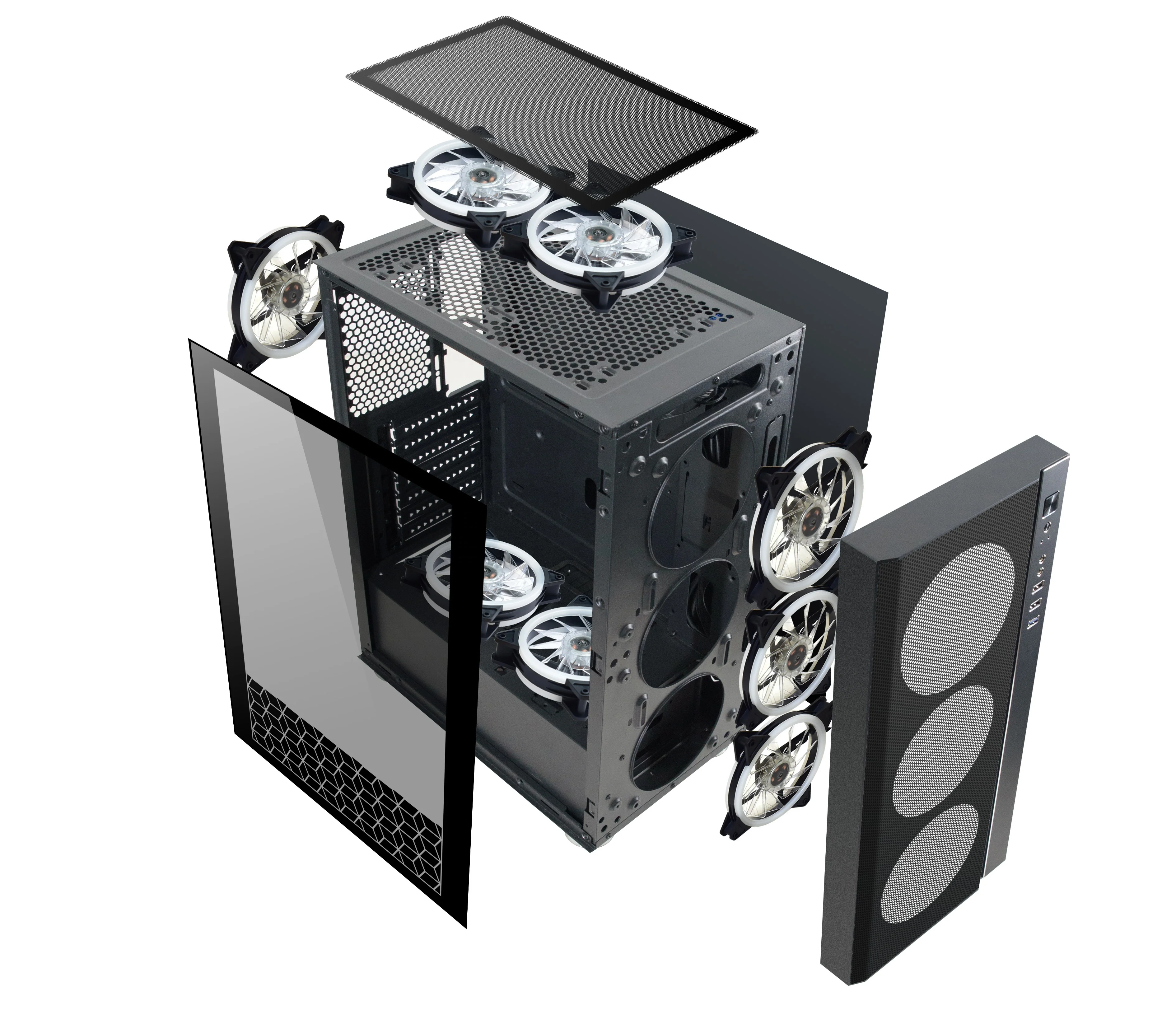 Y08 2019 Attractive 210mm Width Horizontal Atx Pc Case With Aluminum