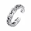 2017 Latest Silver Product Link Chain Hollow Design Small Circle Decorate Free Size Ring For Teen Girls